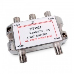 Distribuidor antena de 4 vías (5-2400Mhz) - paso DC/22Khz