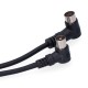 Prolongador de TV negro macho-hembra acodado 9,5mm 2,5m
