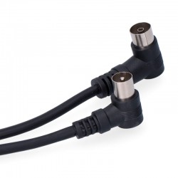 Prolongador de TV negro macho-hembra acodado 9,5mm 2,5m