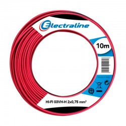 Cable altavoz paralelo Hi-Fi 2x0,75mm bicolor 10m