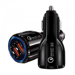 Cargador mechero coche 2 USB QC3,0 + 2,4A