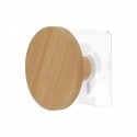 Perchero de bambú sobre carta adhesiva blanca 6,5x4cm para baño
