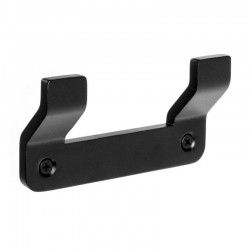 Percha doble adhesiva baño de aluminio negro Onyx