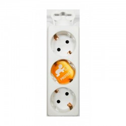 Base sin cable Schuko 3 tomas con protección infantil 3680W 16A 250V