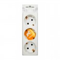 Base sin cable Schuko 3 tomas con protección infantil 3680W 16A 250V