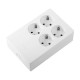 Base múltiple blanca 4 tomas Schuko 3680W 16A 250V