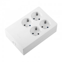 Base múltiple blanca 4 tomas Schuko 3680W 16A 250V