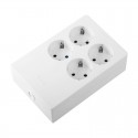 Base múltiple blanca 4 tomas Schuko 3680W 16A 250V