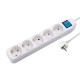 Base múltiple 5 tomas Schuko con interruptor cable 1,5m 250V