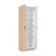 Armario zapatero multiusos 2 puertas de melamina roble 59x37x180cm