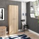 Armario zapatero multiusos 2 puertas de melamina roble 59x37x180cm