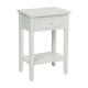 Mesita con cajón de madera blanca 45x30x67cm