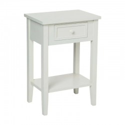Mesita con cajón de madera blanca 45x30x67cm