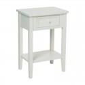 Mesita con cajón de madera blanca 45x30x67cm