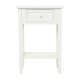 Mesita con cajón de madera blanca 45x30x67cm