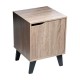 Mesita con puerta de madera roble oscuro 35x33x47cm