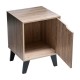 Mesita con puerta de madera roble oscuro 35x33x47cm