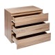 Cómoda con 3 cajones de madera roble 78x48x73cm