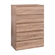 Cómoda con 5 cajones de madera roble 78x48x118cm