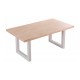 Mesa de comedor fija de madera con patas de metal Loft