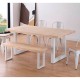 Mesa de comedor fija de madera con patas de metal Loft