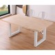 Mesa de comedor fija de madera con patas de metal Loft