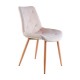 Silla de comedor acolchada beige y patas de metal Marlene
