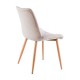 Silla de comedor acolchada beige y patas de metal Marlene