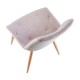 Silla de comedor acolchada beige y patas de metal Marlene