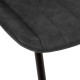 Silla de comedor de cuero pizarra y patas de metal Olwen