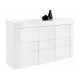 Aparador de 3 puertas de melamina blanco 138x42x84cm Easy