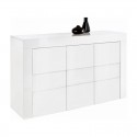 Aparador de 3 puertas de melamina blanco 138x42x84cm Easy