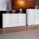 Aparador de 3 puertas de melamina blanco 138x42x84cm Easy