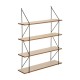 Estantería múltiple de metal y MDF para pared