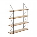 Estantería múltiple de metal y MDF para pared