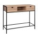 Consola con 2 cajones de madera y metal 100x35x80cm