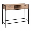 Consola con 2 cajones de madera y metal 100x35x80cm