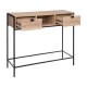 Consola con 2 cajones de madera y metal 100x35x80cm