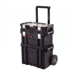 Carro de herramientas vertical negro con ruedas 56x37x70cm Keter