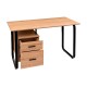 Mesa de escritorio con cajones de madera/metal 120x60cm