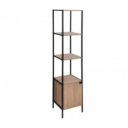 Estantería de madera/metal con 3 estantes y 1 puerta 35x35x176cm