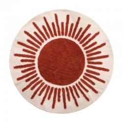 Alfombra de algodón blanca y roja 90x1cm Alicante