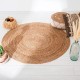 Alfombra decorativa redonda de yute vegetal 120cm