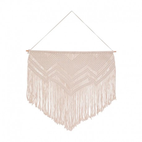 Macramé decorativo colgante blanco 110x123-143cm