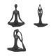 Estatuilla de mujer haciendo yoga de poliresina negra 22cm
