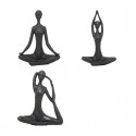 Estatuilla de mujer haciendo yoga de poliresina negra 22cm