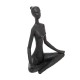 Estatuilla de mujer haciendo yoga de poliresina negra 22cm