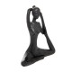 Estatuilla de mujer haciendo yoga de poliresina negra 22cm