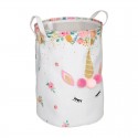 Cesta infantil de tela para juguetes con dibujo de unicornio 35x50cm
