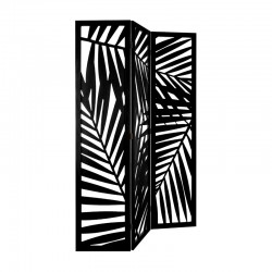 Biombo de 3 hojas de madera negra 120x2x170cm